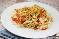 Chicken & Broccoli Slaw with Creamy Almond Butter Dressing Recipe