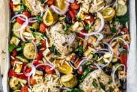 Greek Sheet-Pan Chicken with Tangy Feta and Roasted Veggies