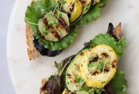 Grilled Summer Squash Smørrebrød with Basil Mayo