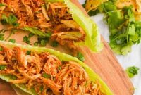 Slow Cooker Shredded Chicken Tacos in Lettuce Wraps