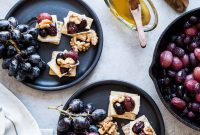 Caramelized Grape, Brie & Walnut Crostini Bites for Entertaining
