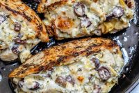 Creamy Artichoke and Olive Stuffed Chicken Recipe
