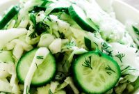 Crisp Cabbage and Cucumber Salad with Tangy Dill Dressing