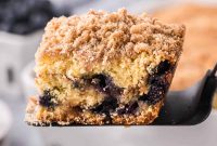 Blueberry Coffee Cake Recipe with Cream Cheese Streusel