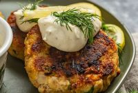 Crispy Salmon Croquettes with Lemon-Dill Sauce