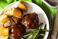 Sheet Pan BBQ Meatballs with Green Beans and Potatoes