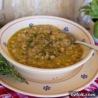 Creamy Chickpea & Farro Soup