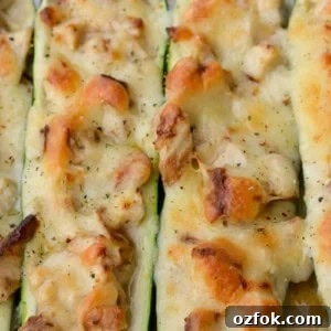 Chicken Alfredo Zucchini Boats Recipe for Low-Carb Dinners 10 Chicken Alfredo Zucchini Boats are an easy weeknight meal