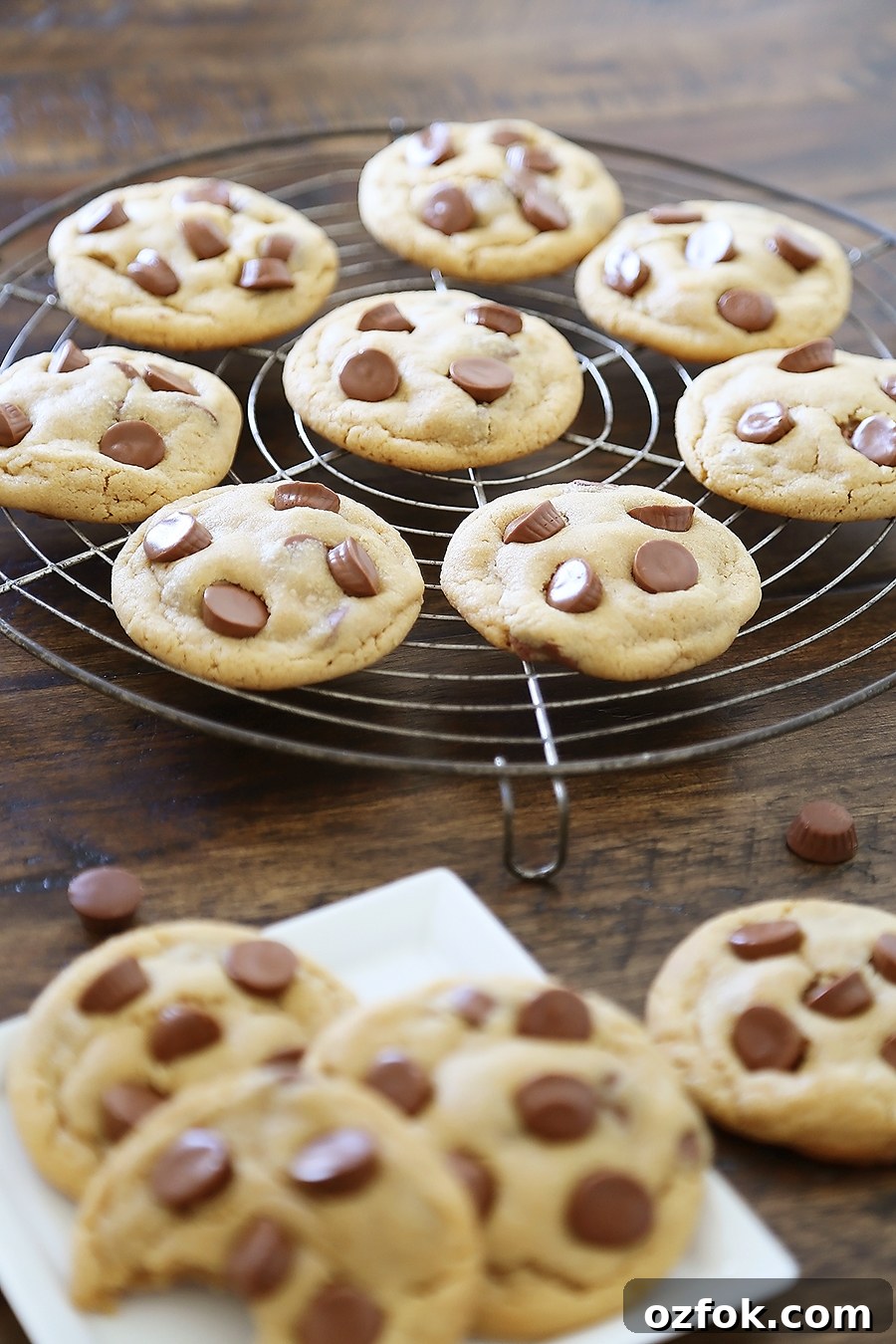 Chewy Peanut Butter Cup Cookies Recipe 3 Soft Peanut Butter Cup Cookies - Perfectly soft and chewy peanut butter cookies, with gooey chocolate peanut butter cups hidden inside! Thecomfortofcooking.com