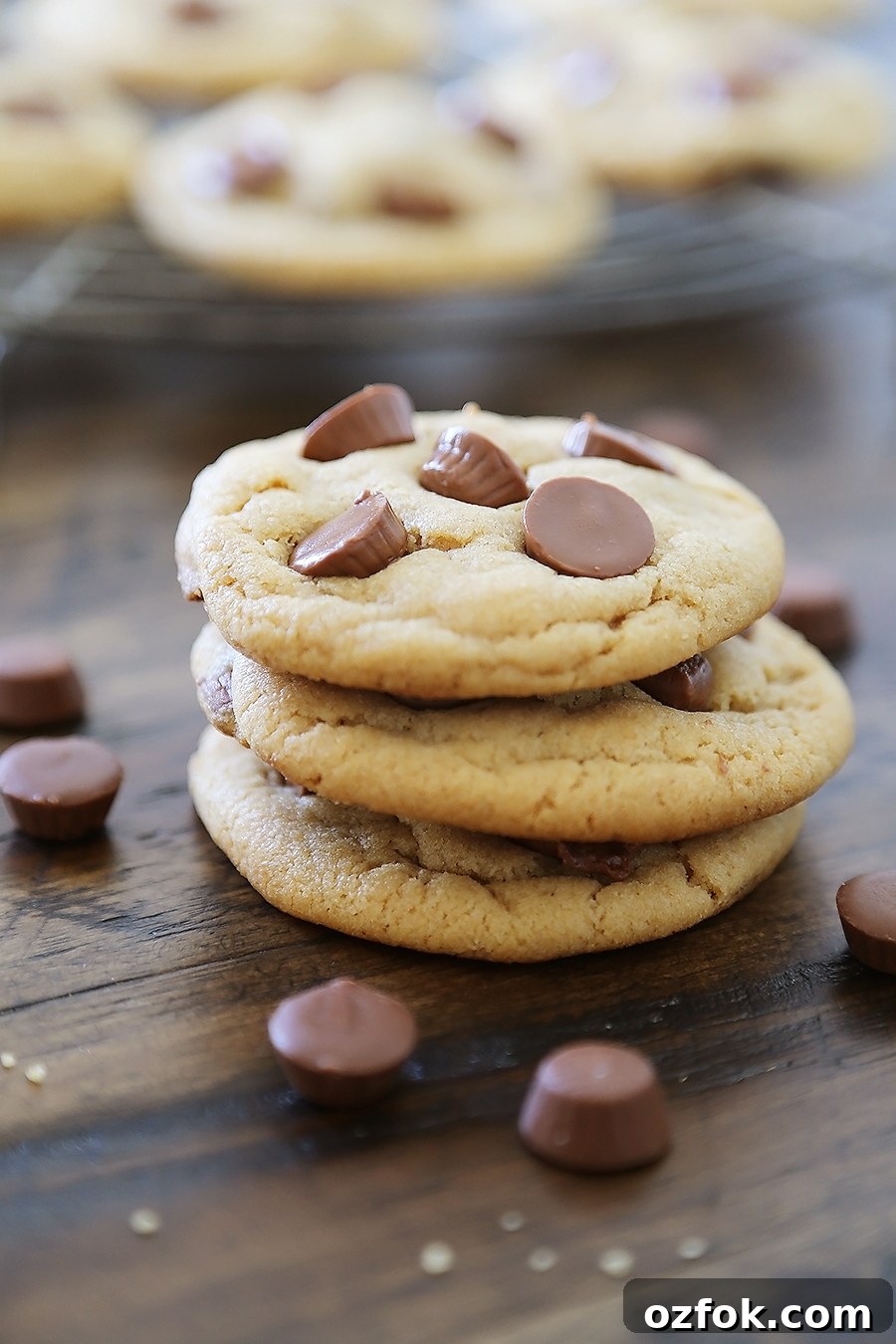 Chewy Peanut Butter Cup Cookies Recipe 7 Soft Peanut Butter Cup Cookies - Perfectly soft and chewy peanut butter cookies, with gooey chocolate peanut butter cups hidden inside! Thecomfortofcooking.com