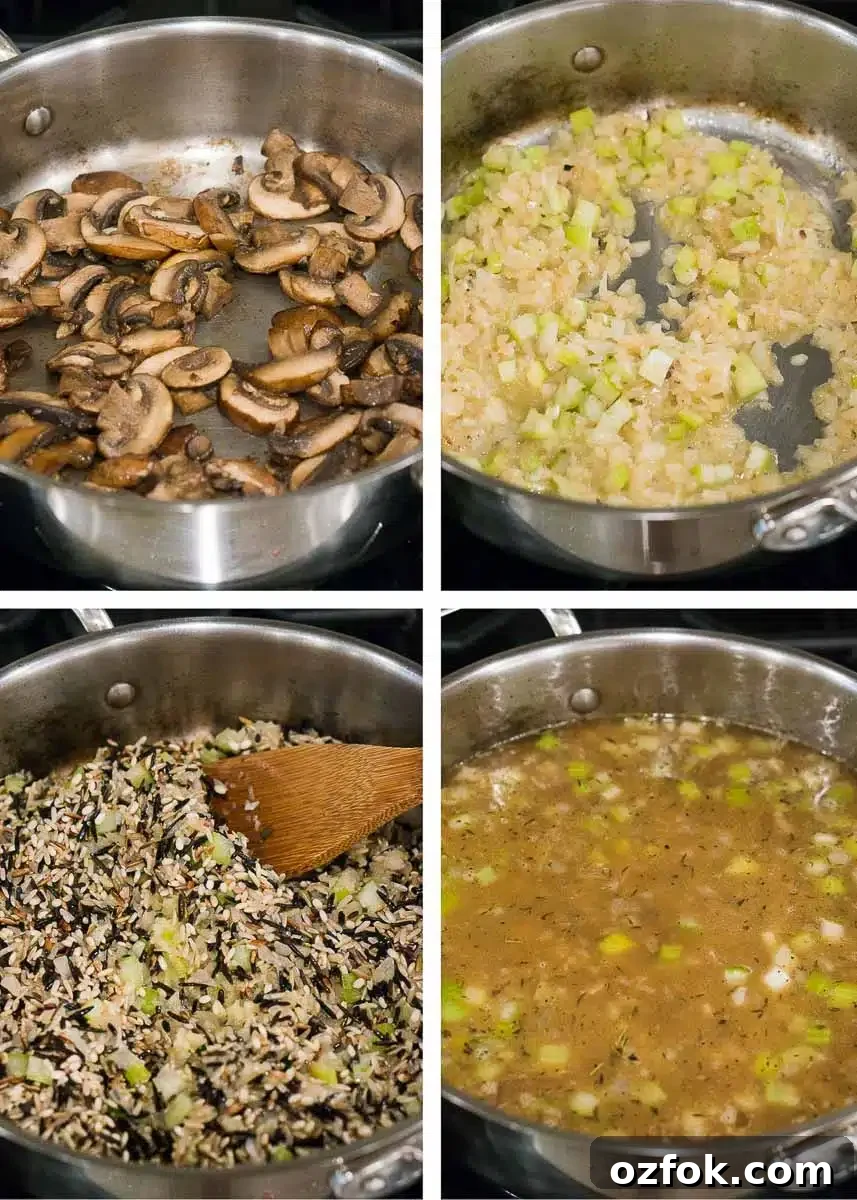 Wild Rice and Mushroom Pilaf Recipe for Flavorful Sides 5 how to make wild rice pilaf with mushrooms for thanksgiving - step by step pictures