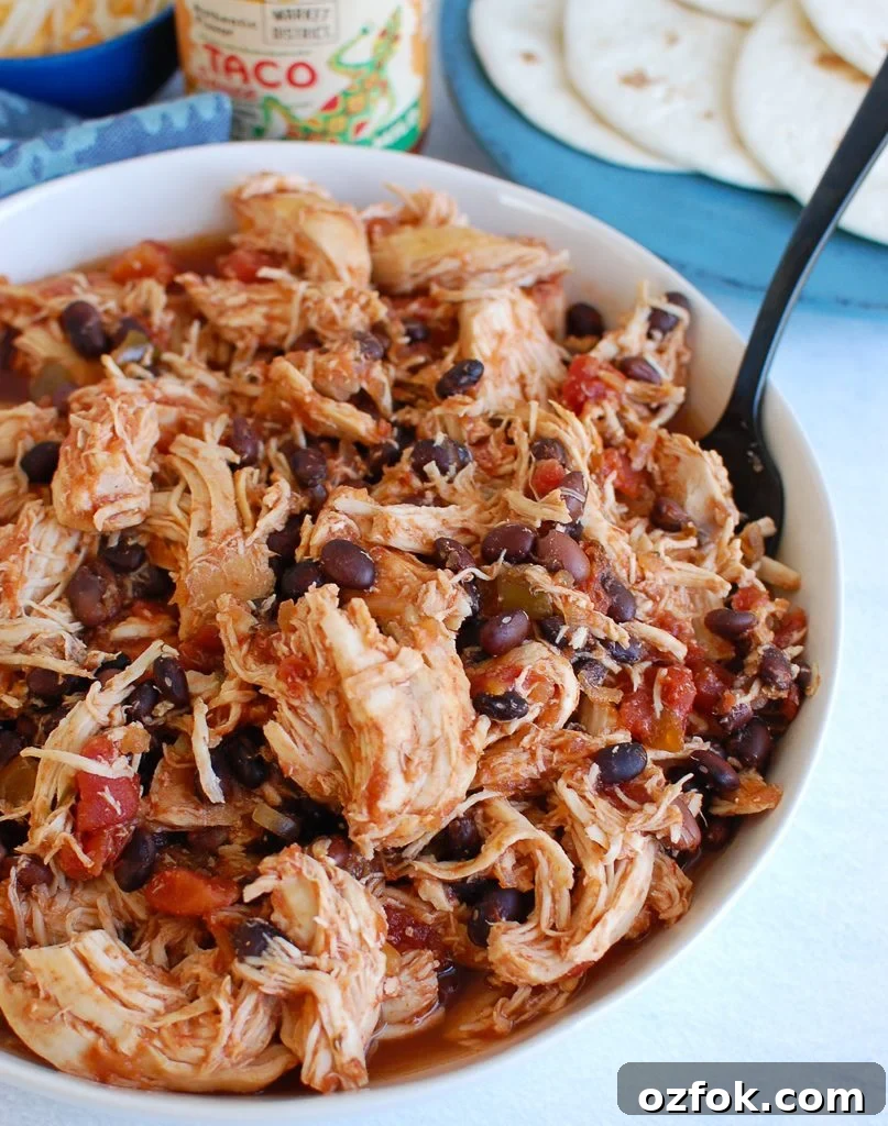 Juicy Slow Cooker Shredded Chicken Recipe for Meal Prep 4 Slow Cooker Shredded Chicken with beans