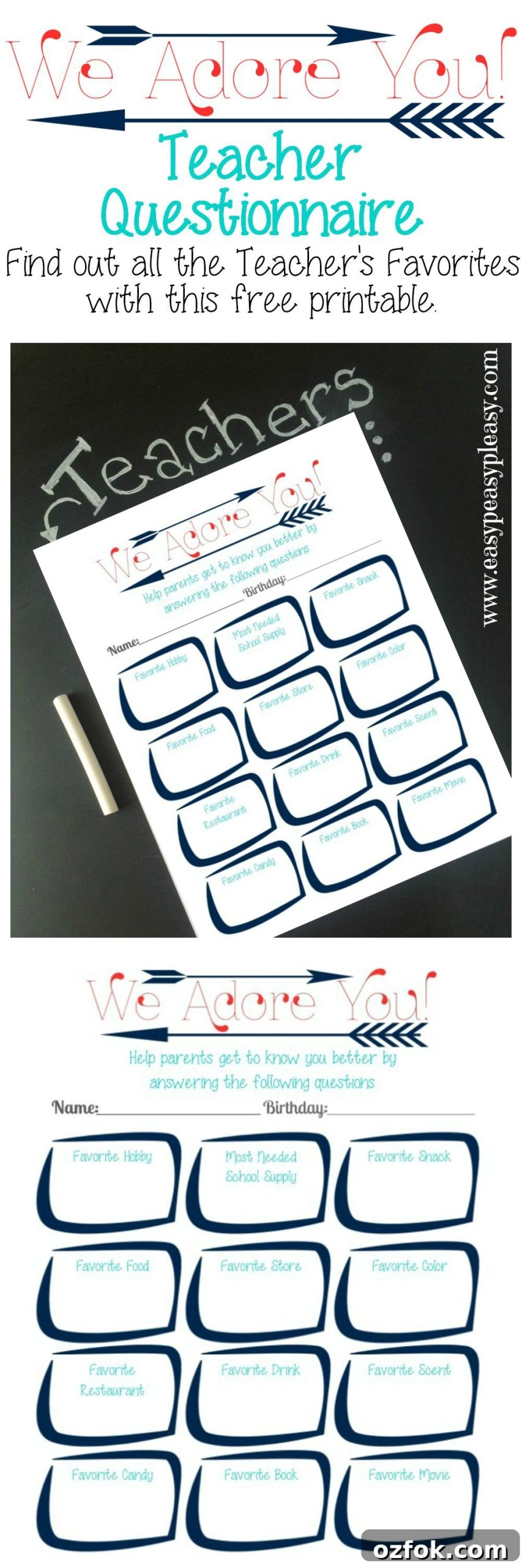 What PTOs and PTAs Should Give Teachers — Real Requests from Parents 2 Parents, PTO, and PTA...never wonder what to purchase for Teacher's again with this free printable Teacher questionnaire!