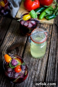 Farmers Market Red Wine Cocktail with Savory Herb Twist 7 jar of tomato water and two red wine bloody mary cocktails