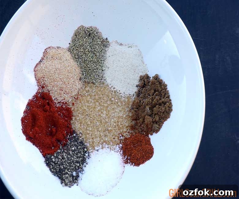 Grilled Australian Leg of Lamb Roast Recipe 4 white plate with spices in a circle