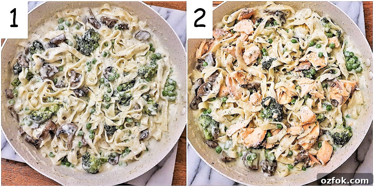 Steps to assemble the dish.