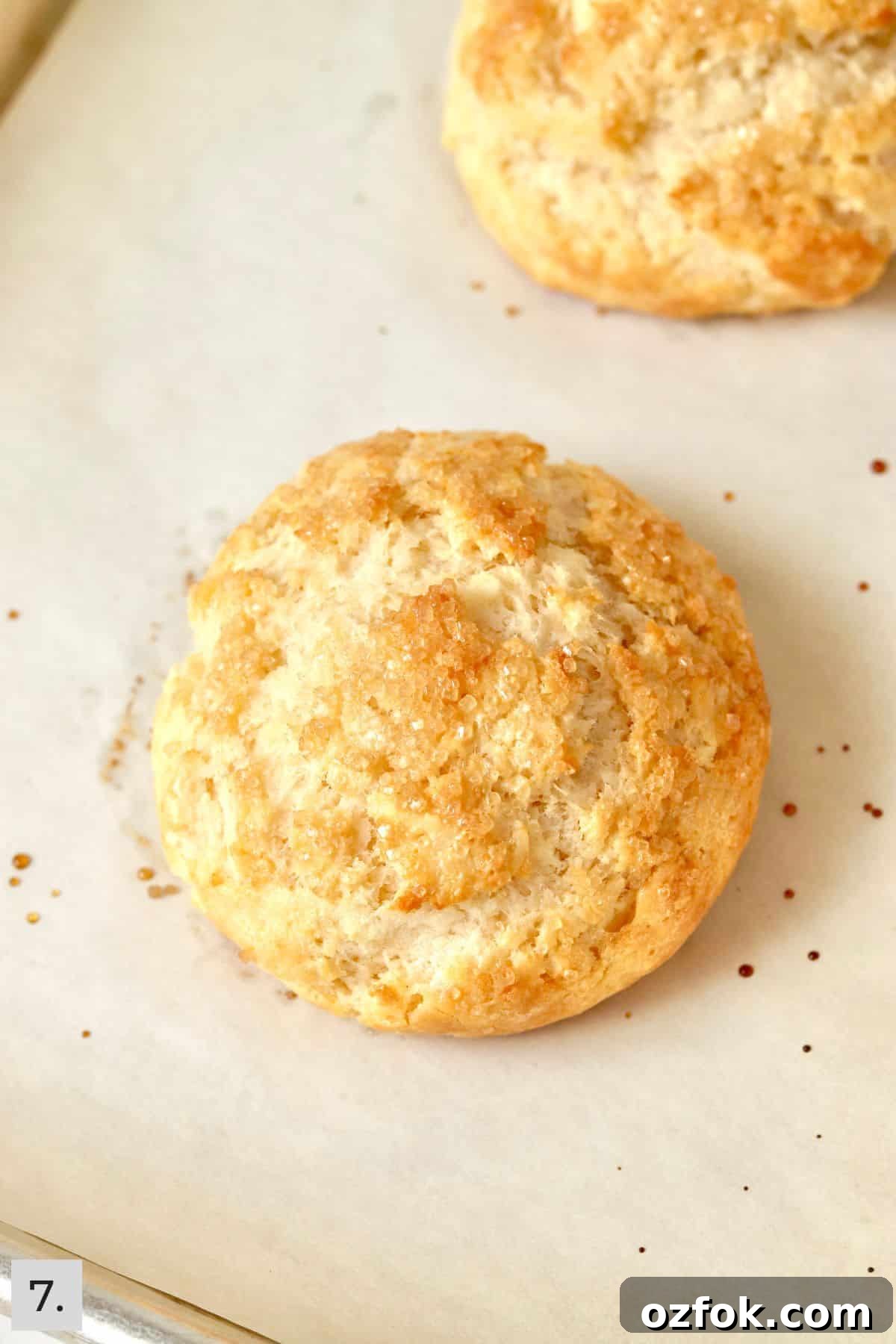 Strawberry Shortcake for Two: Individual Single-Serve Recipe 10 Baked biscuits on a small sheet pan.