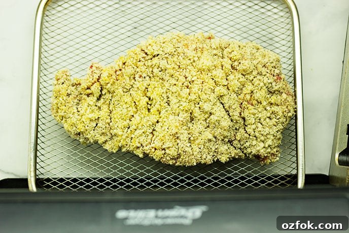 Crispy Air Fryer Chicken-Fried Steak Recipe 4 chicken fried steak in hot air fryer