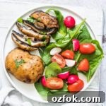 Garlic Mushroom Steak Recipe — Air Fryer & Grill (Vegan, Keto) 8 air fryer mushroom steaks served with a green salad
