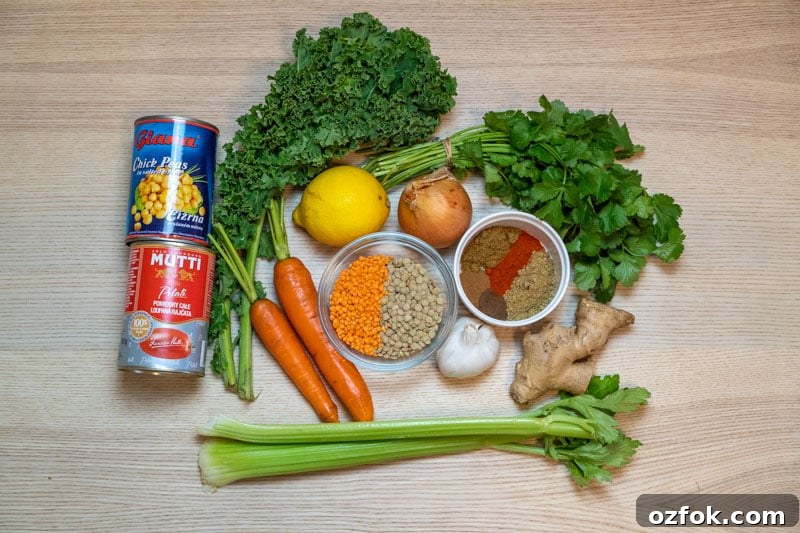 Moroccan Spiced Vegetarian Harira Soup Recipe for Cozy Meals 3 Some of the ingredients for this harira soup recipe