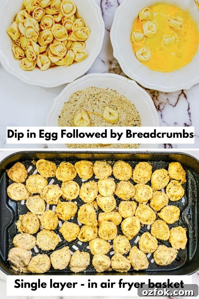 air fryer pasta process image collage