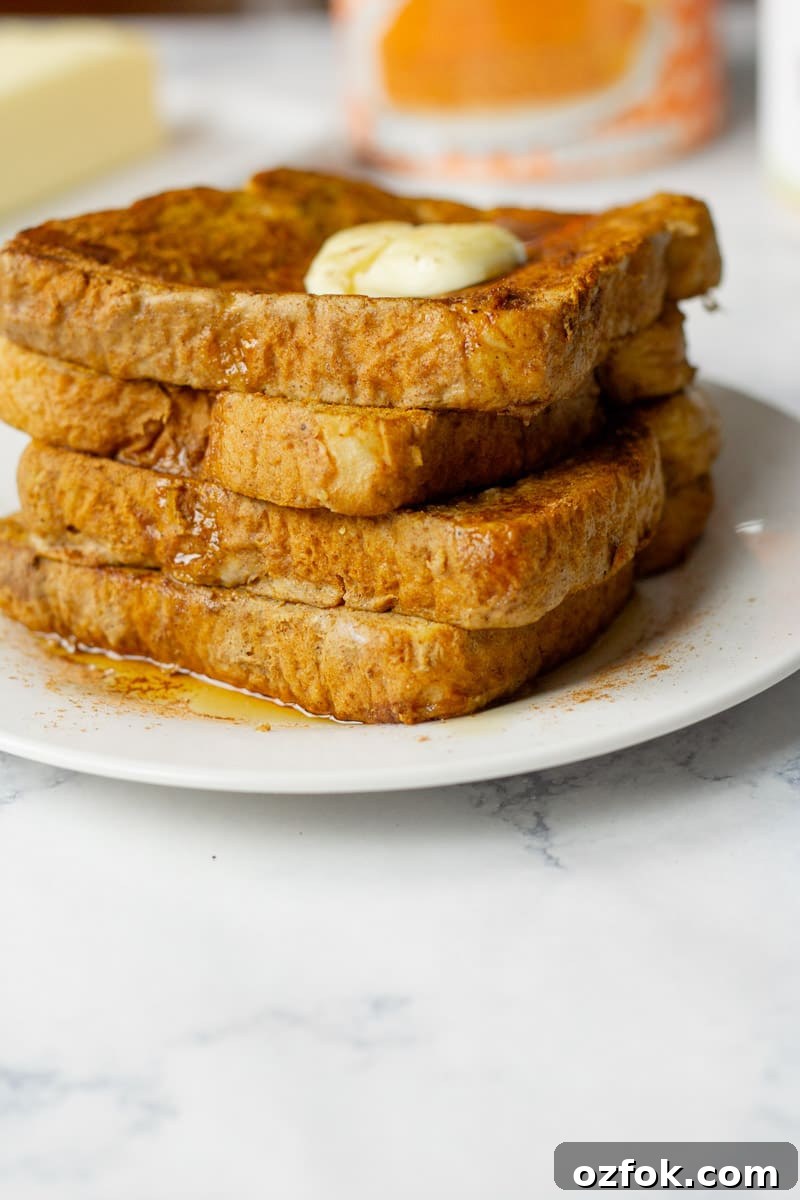 Pumpkin Spice French Toast Recipe for Fall Brunch 6 Pumpkin French Toast Recipe Stacked Close Up