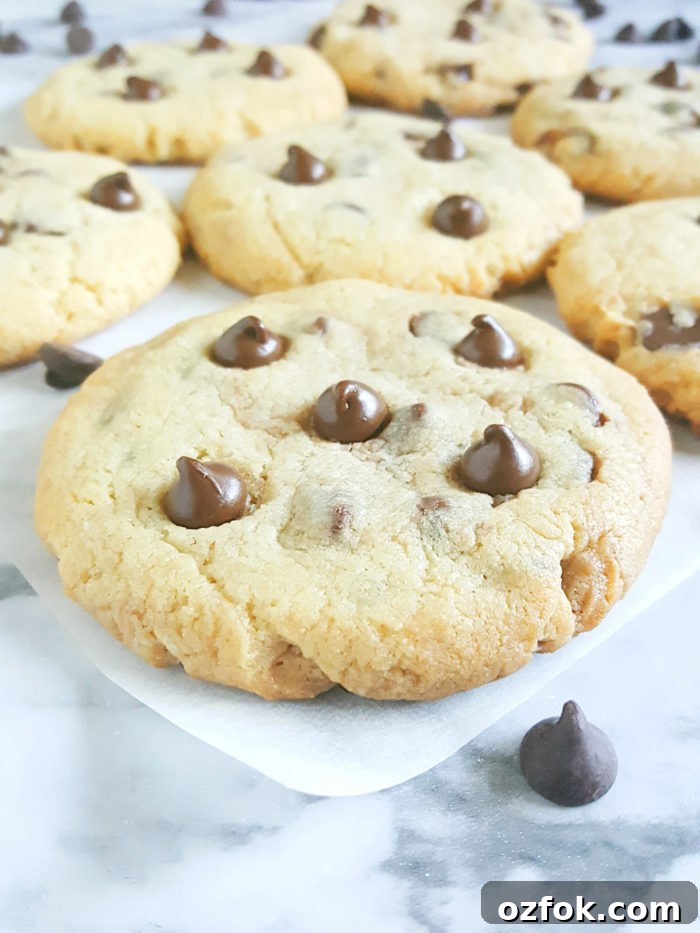 Soft Cream Cheese Chocolate Chip Cookie Recipe for Extra Chewy Texture 4 Soft Cream Cheese Chocolate Chip Cookies - golden edges and soft centers