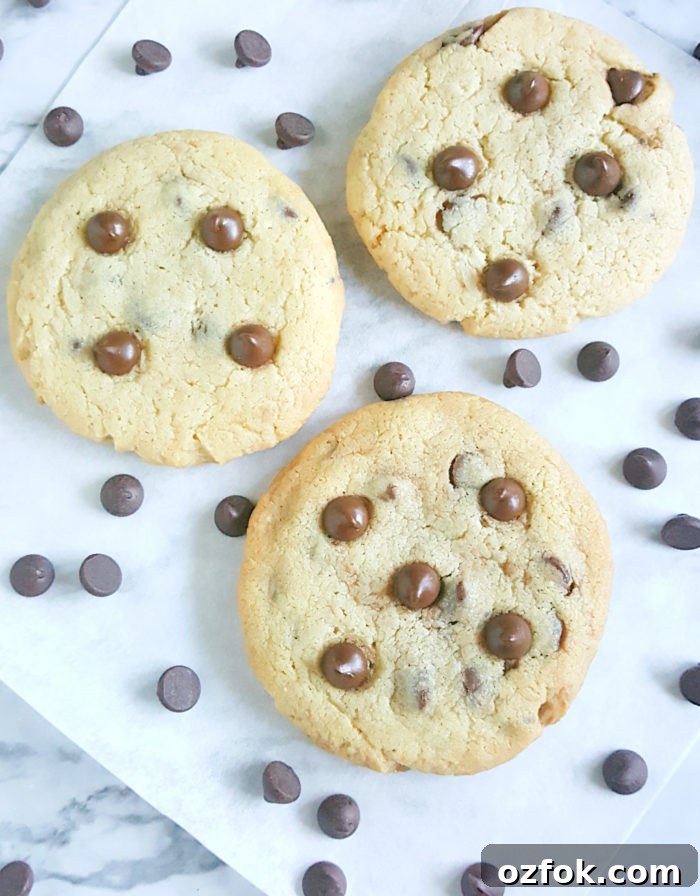 Soft Cream Cheese Chocolate Chip Cookie Recipe for Extra Chewy Texture 5 Soft Cream Cheese Chocolate Chip Cookies - soft, slightly crisp edges