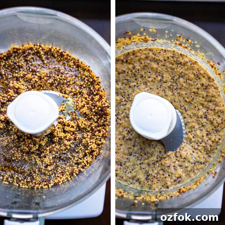 Homemade Whole-Grain Mustard Recipe: Bold Flavor in Minutes 4 This Whole Grain Mustard is super easy to make, you know what goes in it and probably have everything in your pantry. With beer to bump up the flavor! www.keviniscooking.com