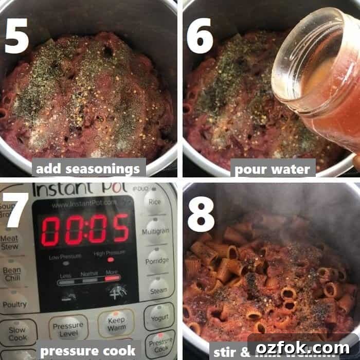 Instant Pot Rigatoni with Savory Meatballs in Marinara 4 pressure cooking pasta and meatballs in instant pot