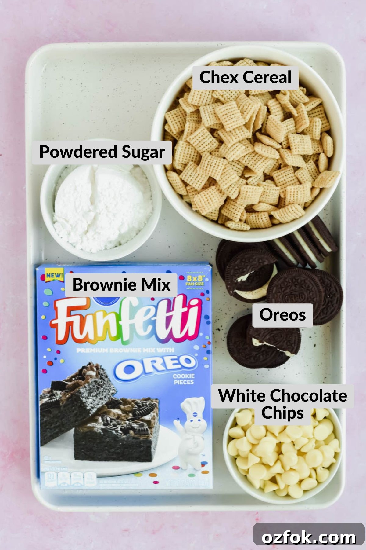 Oreo Muddy Buddies (Oreo Puppy Chow) — No-Bake Chocolate Snack 3 ingredients for oreo puppy chow