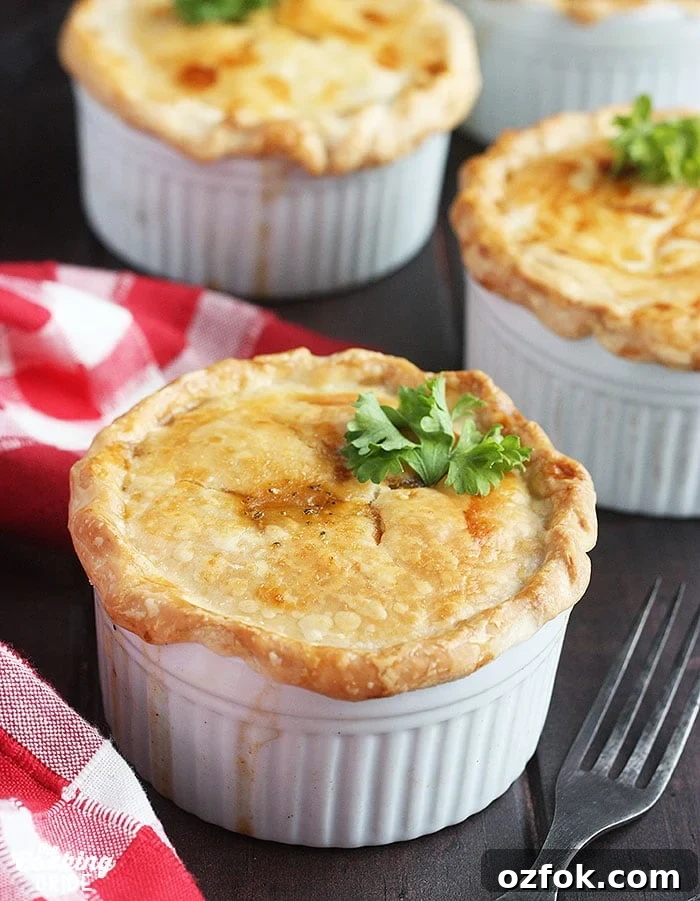 Authentic Cajun Crawfish Pie Recipe: Southern Comfort Dish 8 three baked crawfish pies on a wooden background with a red plaid napkin