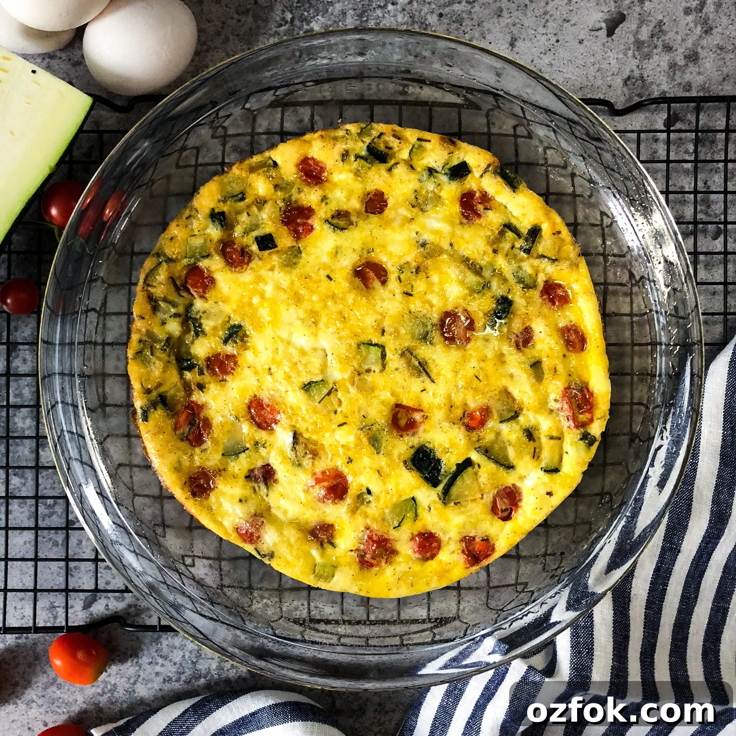Zucchini and Cherry Tomato Frittata Recipe for Summer Brunch 8 Zucchini and cherry tomato frittata