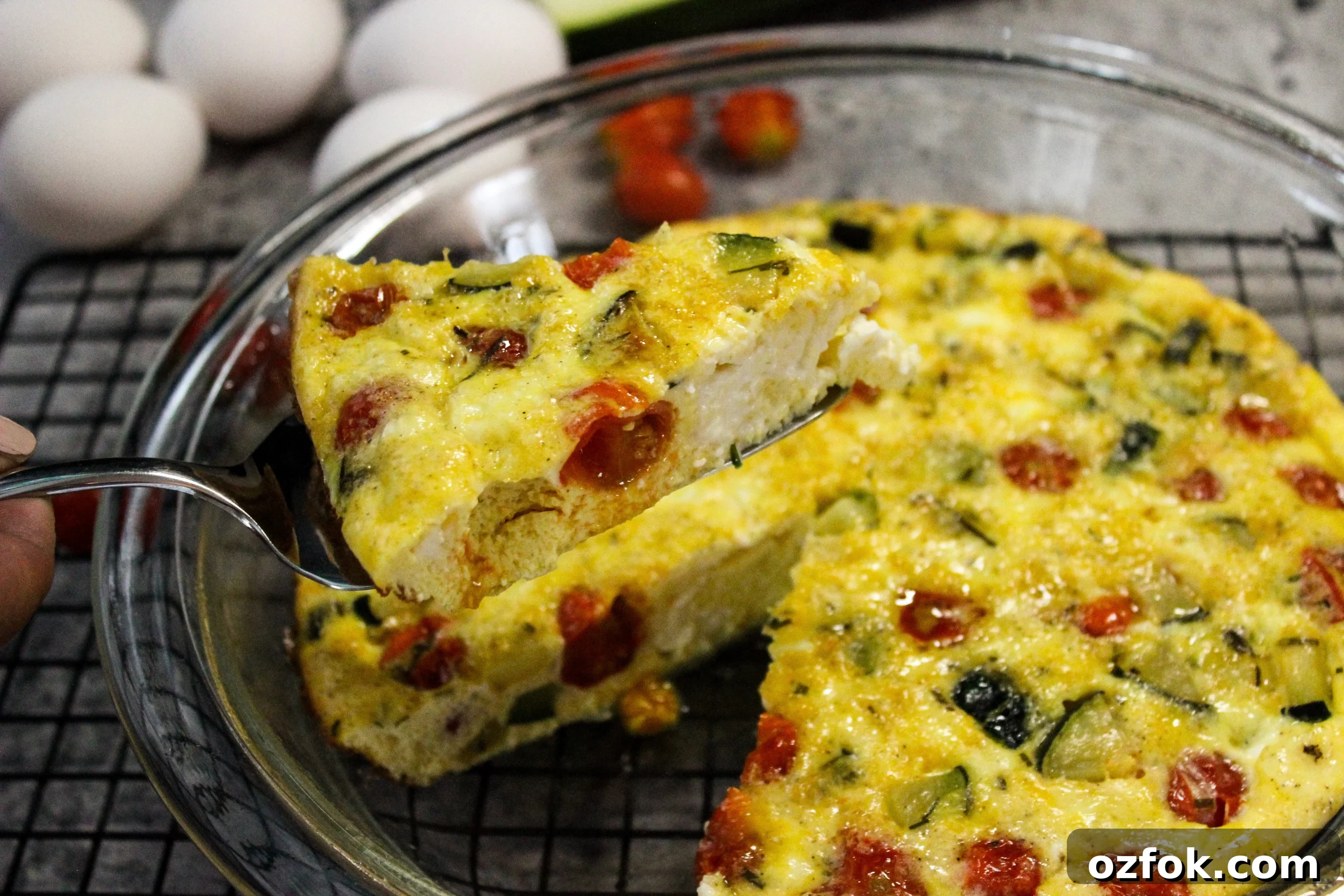 Zucchini and Cherry Tomato Frittata Recipe for Summer Brunch 9 Zucchini and cherry tomato frittata