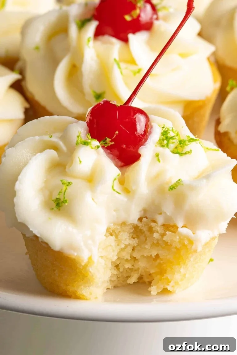 a plate of piña colada cupcakes