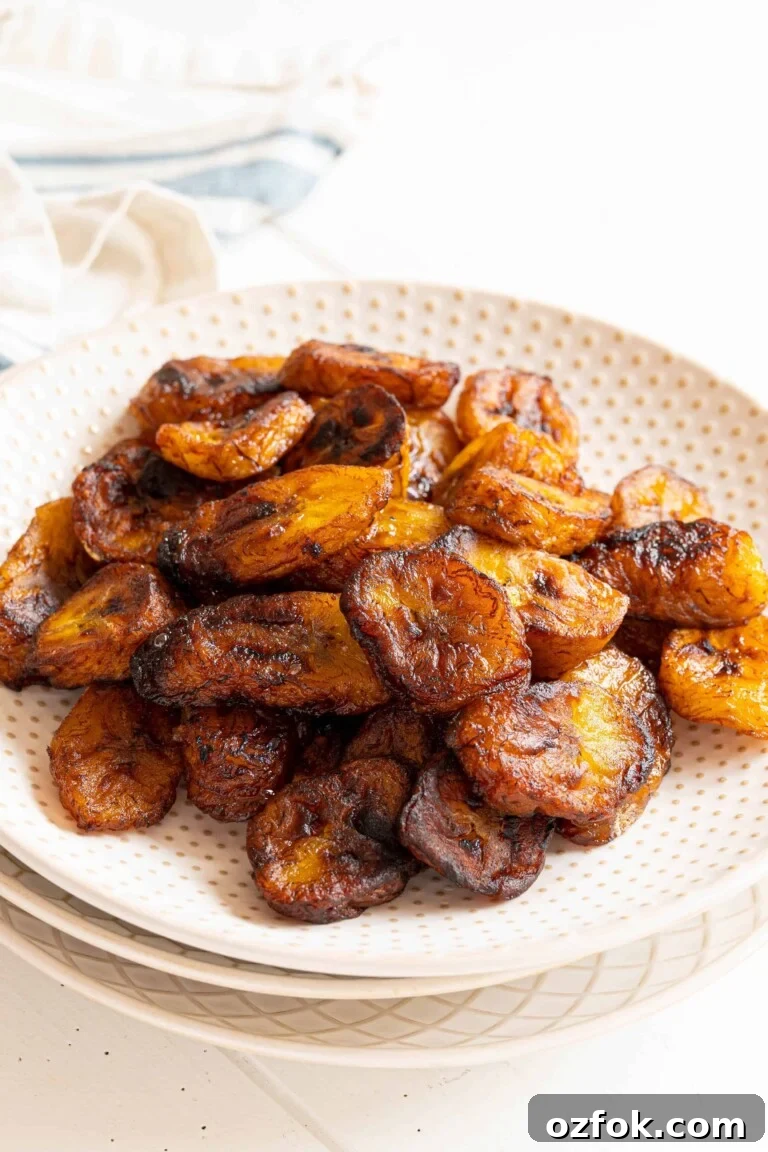 a plate of sweet fried plantains