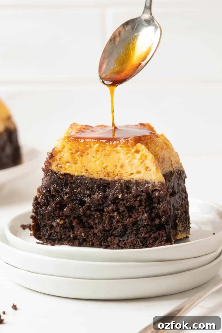 chocoflan on a plate
