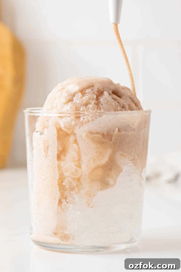 shaved ice in a glass