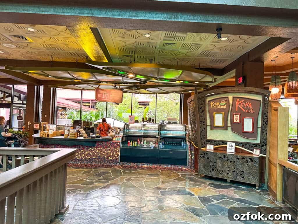 Kona Island coffee bar at the Polynesian Resort.