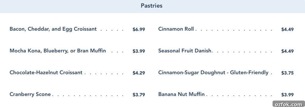 breakfast menu at Kona Island.
