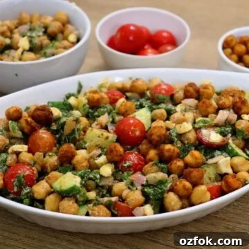kale chickpea salad with lemon vinaigrette and feta crumbles.