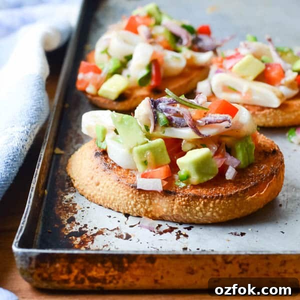Calamari, Avocado & Grapefruit Bruschetta Recipe 11 img 2596 10