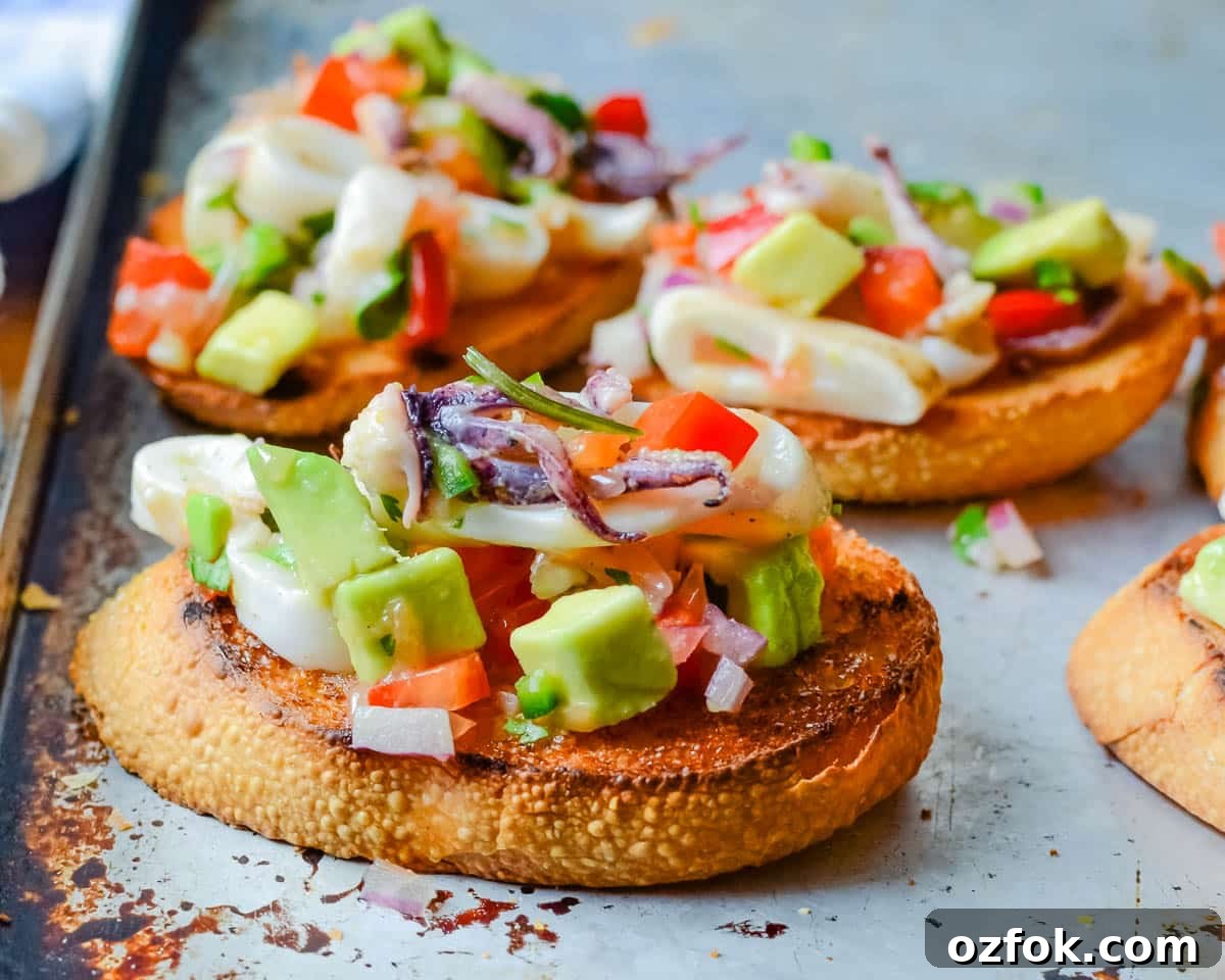 Calamari, Avocado & Grapefruit Bruschetta Recipe 9 img 2596 8