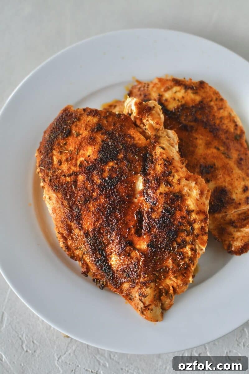 Chicken breasts after searing in the pan.