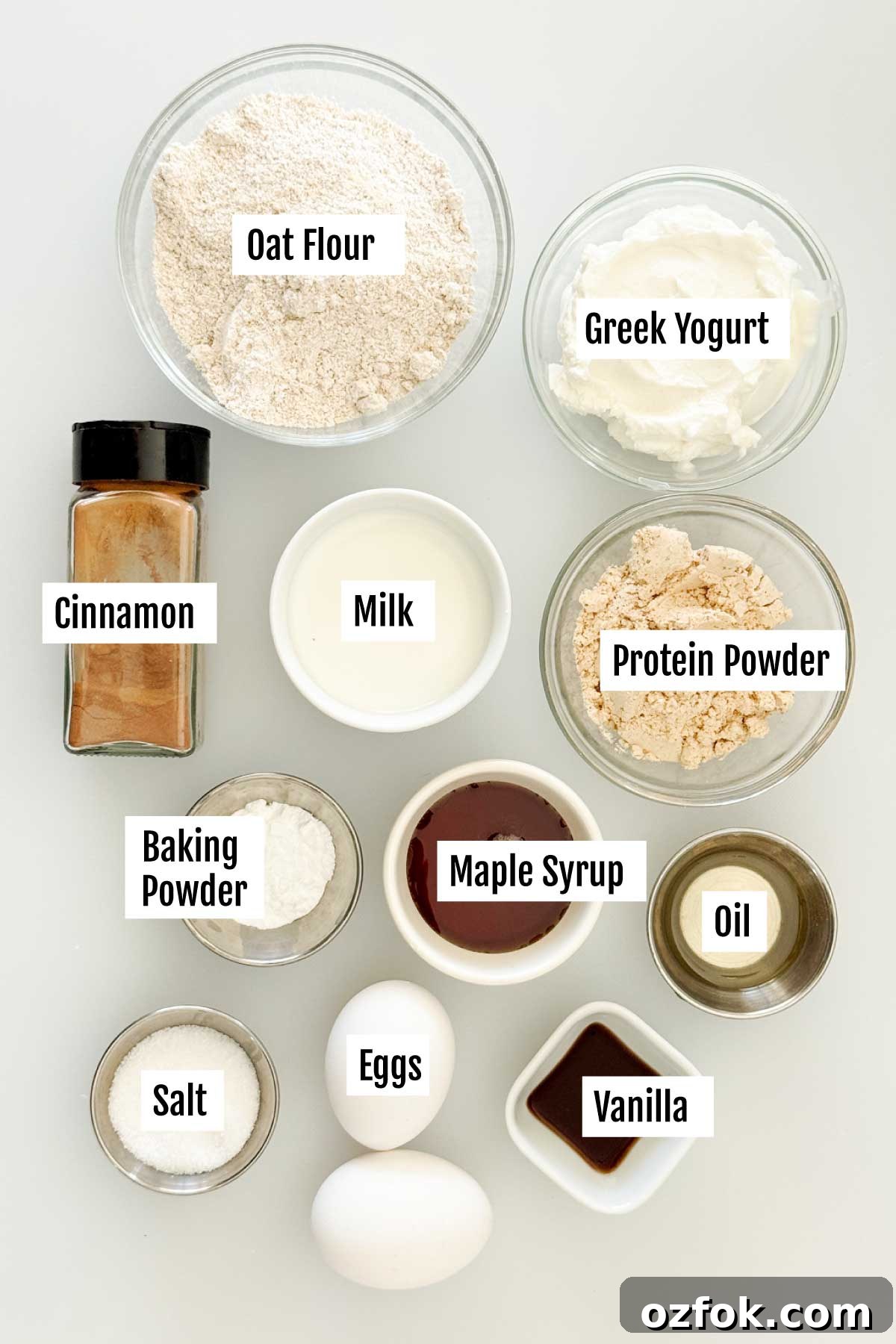 Fluffy Gluten-Free Oat Flour Protein Pancakes 3 Ingredients for Gluten Free Protein Pancakes.