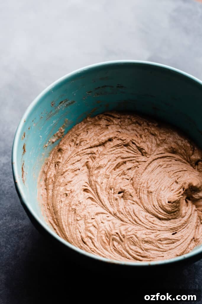 Ultimate German Chocolate Cake Recipe for Rich, Layered Flavor 4 A bowl of the chocolate cake batter.