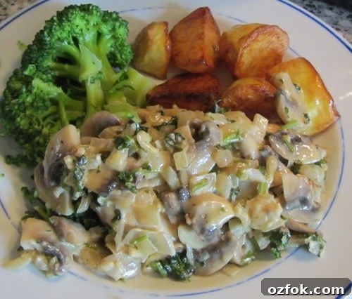 Cream Cheese–Stuffed Chicken Breasts with Bacon Roulettes 6 Creamy mushroom and parsley sauce with chicken
