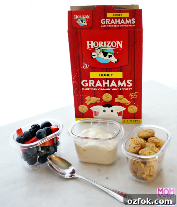 Berry Yogurt and Horizon Organic Graham Crackers Parfait
