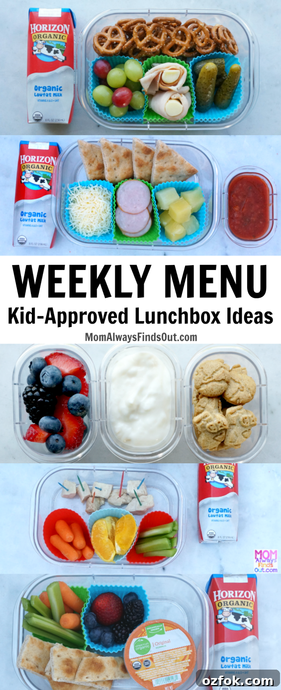 A one week meal plan for kid-approved school lunch Ideas with Horizon Organic