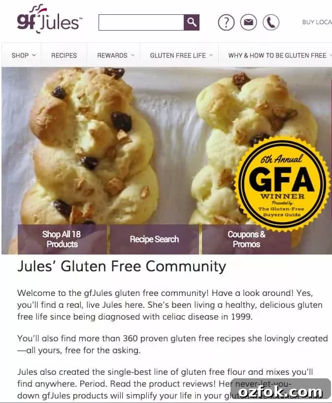 gfJules Flour, Baking Mixes, Book and Blog Win Top Gluten-Free Awards 2 gfJules.com blog 1st place award winner